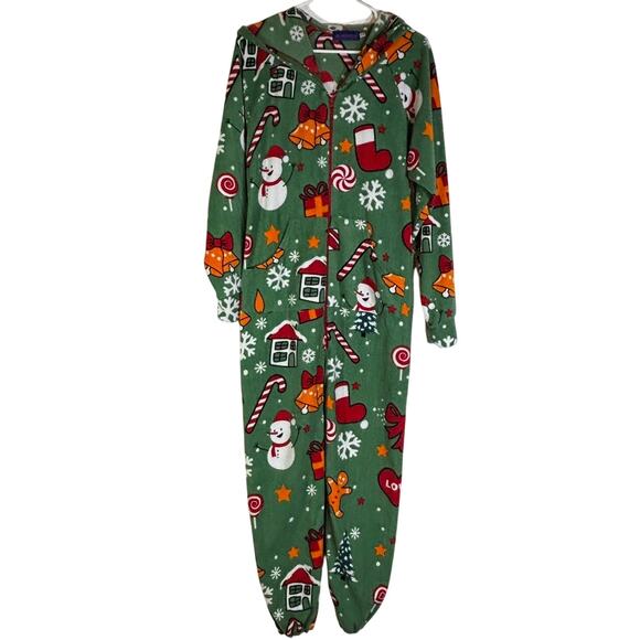 XMAS Coming Other - XMAS Coming Adult Size XS One Piece Pajamas Pockets Christmas Green
